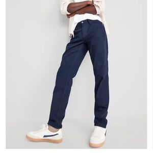 NEW OLD NAVY dark  Navy wash blue Athletic Taper Five-Pocket Pants Tall 33 x 36